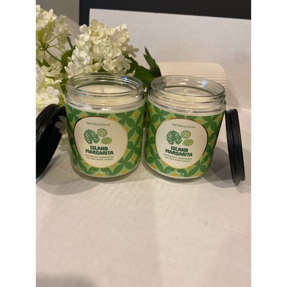 Bath &  Body Works “Island Margarita” 2 New Single Wick Candles - Picture 1 of 6